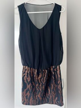 Bisou Bisou Women’s Size 6 Black Dress w/ Copper-Colored Sequins - PERFECT COND.